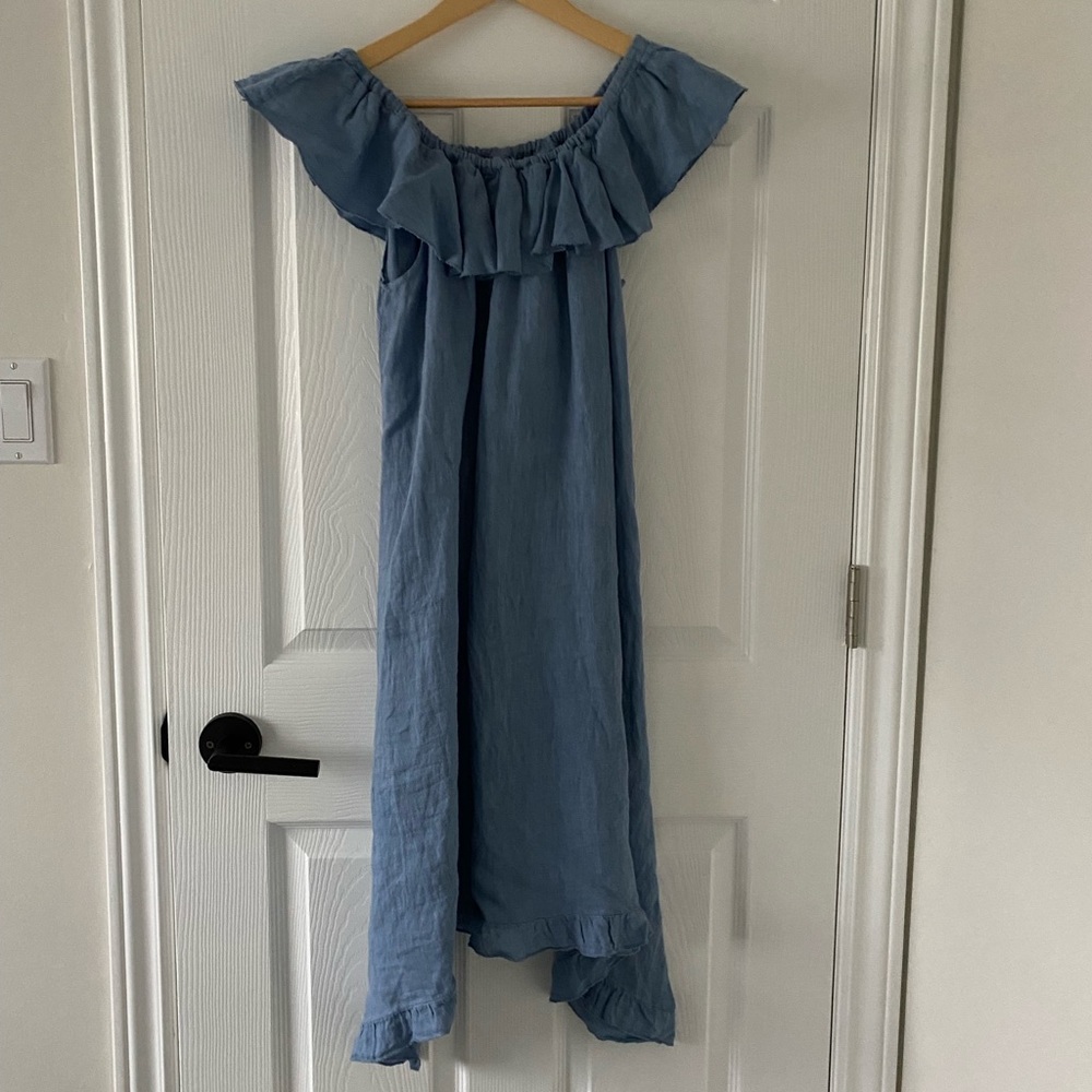 Marshall’s Flowing Midi Dress in Blue
